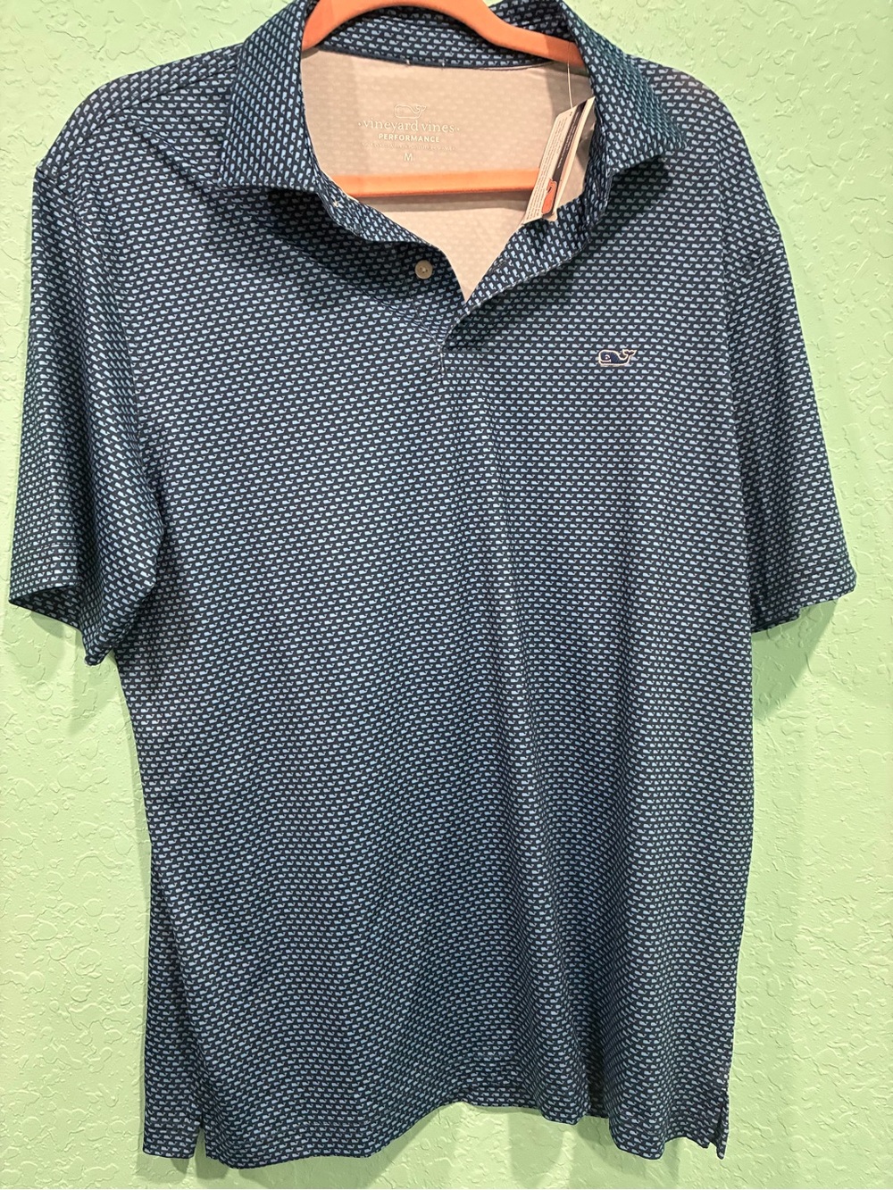 Vineyard Vines Navy Micro-whale performance Polo blue blazer M New shirt